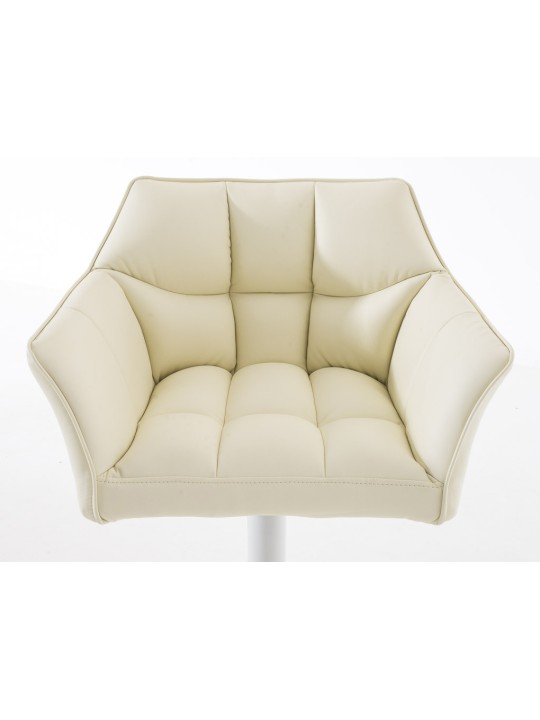 Lot de 2 tabourets de bar Damaso simili cuir, crème Lot de 2 tabourets de bar Damaso simili cuir, crème
