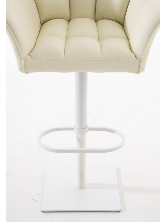 Lot de 2 tabourets de bar Damaso simili cuir, crème Lot de 2 tabourets de bar Damaso simili cuir, crème