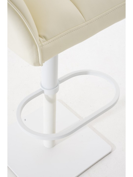 Lot de 2 tabourets de bar Damaso simili cuir, crème Lot de 2 tabourets de bar Damaso simili cuir, crème