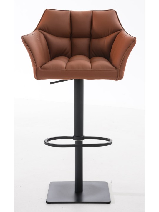 Lot de 2 tabourets de bar Damaso simili cuir, brun clair