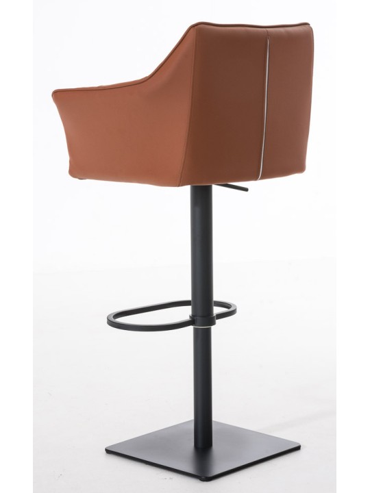 Lot de 2 tabourets de bar Damaso simili cuir, brun clair