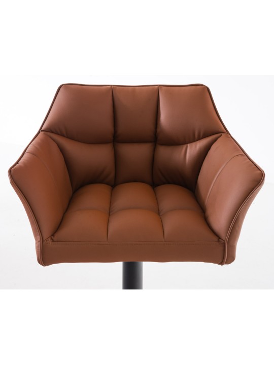 Lot de 2 tabourets de bar Damaso simili cuir, brun clair