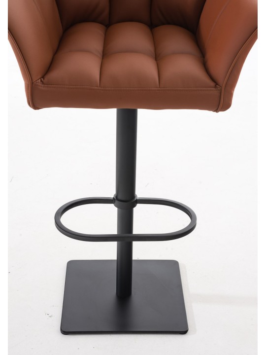 Lot de 2 tabourets de bar Damaso simili cuir, brun clair