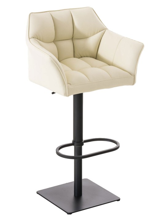 Lot de 2 tabourets de bar Damaso simili cuir, crème Lot de 2 tabourets de bar Damaso simili cuir, crème