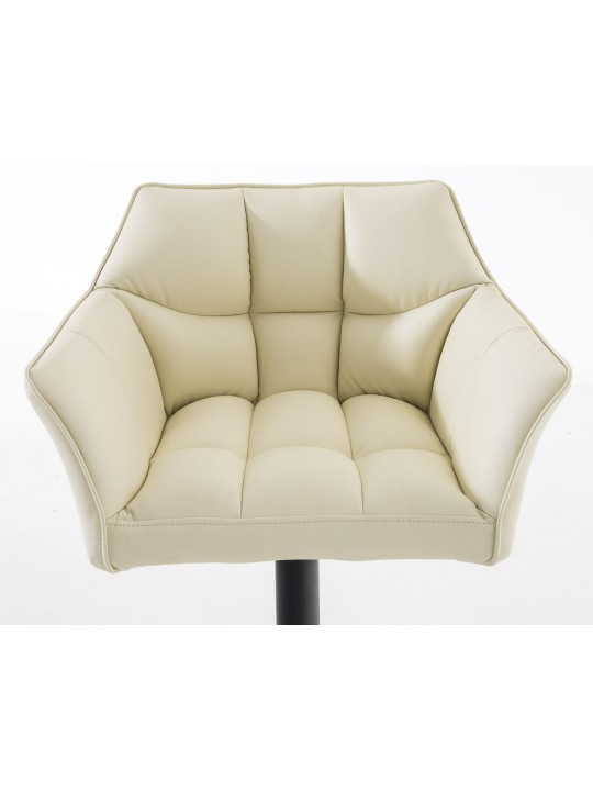 Lot de 2 tabourets de bar Damaso simili cuir, crème Lot de 2 tabourets de bar Damaso simili cuir, crème