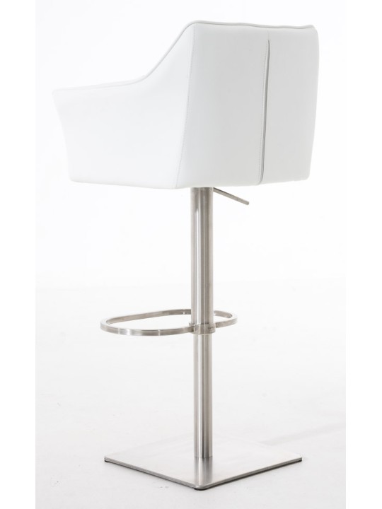 Lot de 2 tabourets de bar Damaso simili cuir acier inoxydable, blanc Lot de 2 tabourets de bar Damaso simili cuir acier inoxydable, blanc