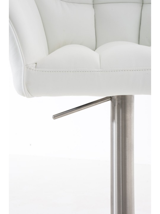 Lot de 2 tabourets de bar Damaso simili cuir acier inoxydable, blanc Lot de 2 tabourets de bar Damaso simili cuir acier inoxydable, blanc