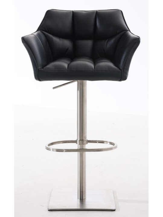 Lot de 2 tabourets de bar Damaso simili cuir acier inoxydable, noir Lot de 2 tabourets de bar Damaso simili cuir acier inoxydable, noir