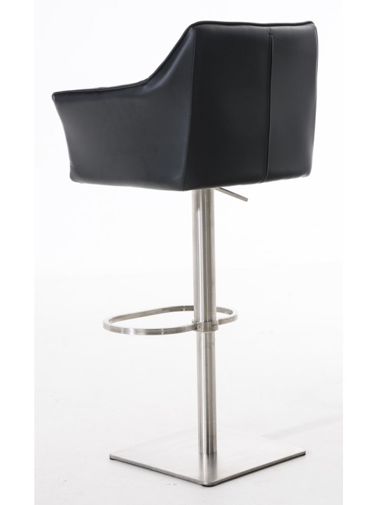 Lot de 2 tabourets de bar Damaso simili cuir acier inoxydable, noir Lot de 2 tabourets de bar Damaso simili cuir acier inoxydable, noir