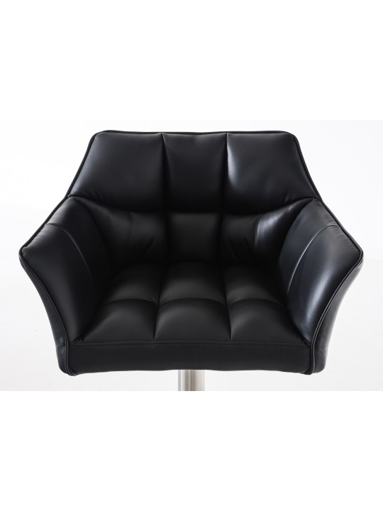 Lot de 2 tabourets de bar Damaso simili cuir acier inoxydable, noir Lot de 2 tabourets de bar Damaso simili cuir acier inoxydable, noir