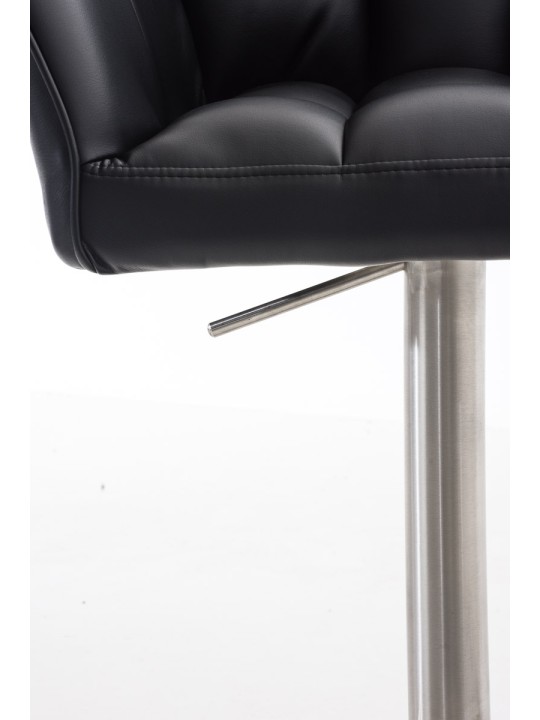 Lot de 2 tabourets de bar Damaso simili cuir acier inoxydable, noir Lot de 2 tabourets de bar Damaso simili cuir acier inoxydable, noir