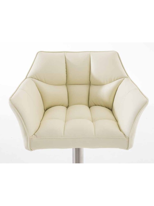 Lot de 2 tabourets de bar Damaso simili cuir acier inoxydable, crème Lot de 2 tabourets de bar Damaso simili cuir acier inoxydable, crème