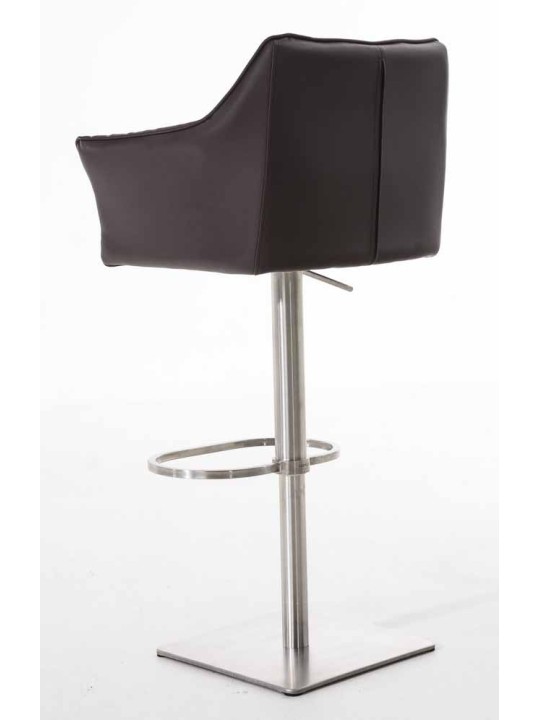 Lot de 2 tabourets de bar Damaso simili cuir acier inoxydable, brun Lot de 2 tabourets de bar Damaso simili cuir acier inoxydable, brun