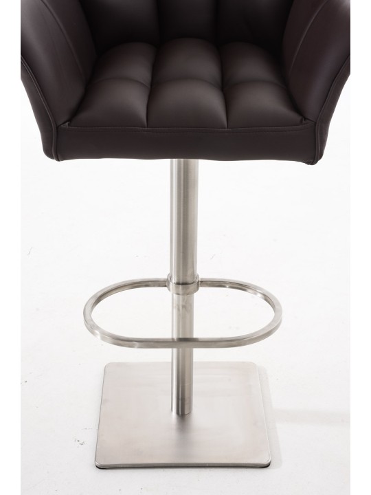 Lot de 2 tabourets de bar Damaso simili cuir acier inoxydable, brun Lot de 2 tabourets de bar Damaso simili cuir acier inoxydable, brun