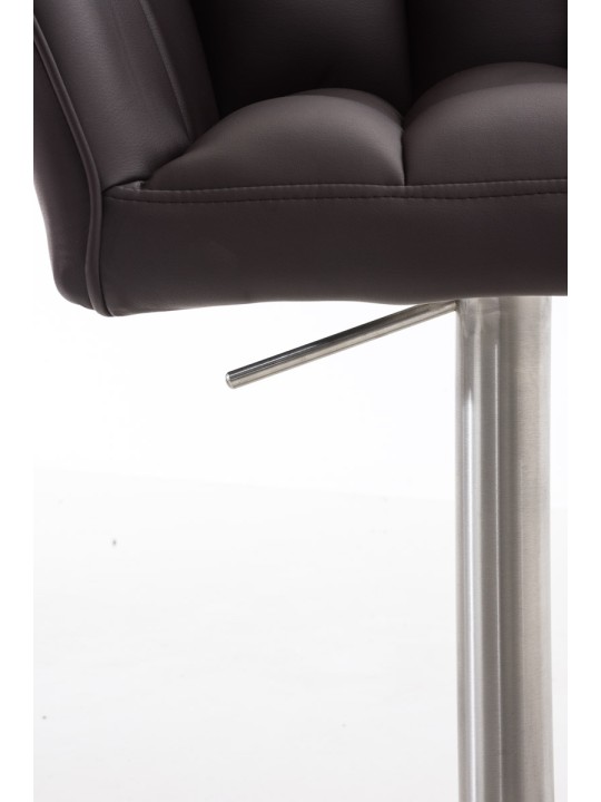 Lot de 2 tabourets de bar Damaso simili cuir acier inoxydable, brun Lot de 2 tabourets de bar Damaso simili cuir acier inoxydable, brun