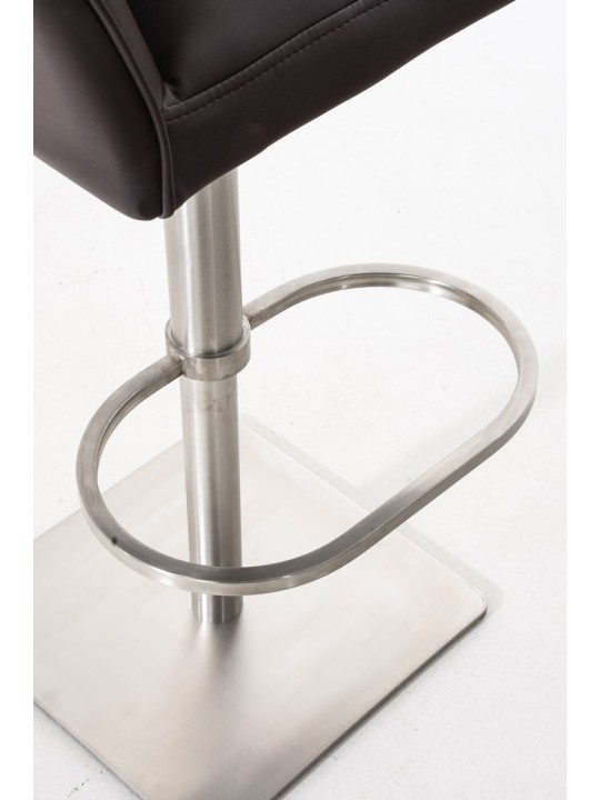 Lot de 2 tabourets de bar Damaso simili cuir acier inoxydable, brun Lot de 2 tabourets de bar Damaso simili cuir acier inoxydable, brun