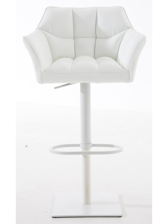 Lot de 2 tabourets de bar Damaso simili cuir, blanc Lot de 2 tabourets de bar Damaso simili cuir, blanc