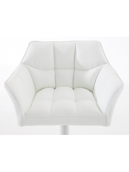 Lot de 2 tabourets de bar Damaso simili cuir, blanc Lot de 2 tabourets de bar Damaso simili cuir, blanc