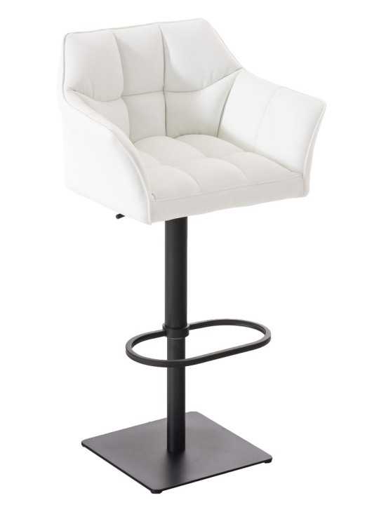 Lot de 2 tabourets de bar Damaso simili cuir, blanc Lot de 2 tabourets de bar Damaso simili cuir, blanc