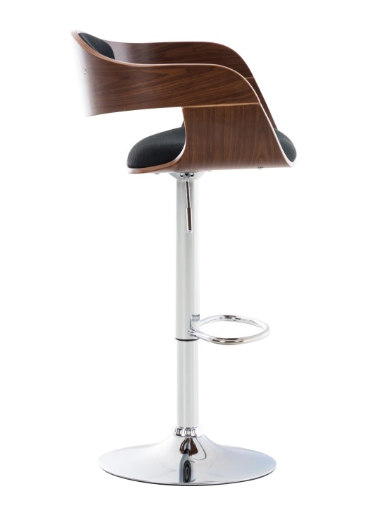 Lot de 2 tabourets de bar Kingston C tissu, noyer/noir