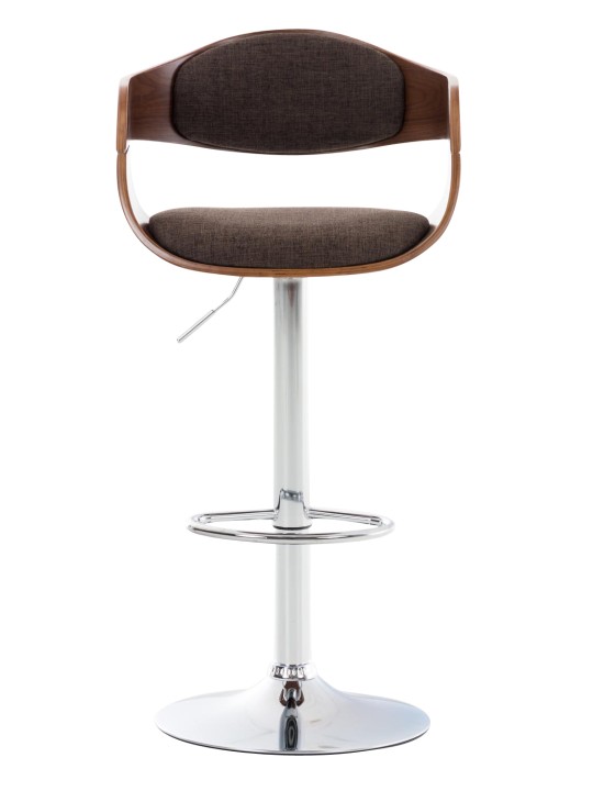 Lot de 2 tabourets de bar Kingston C tissu, noyer/brun