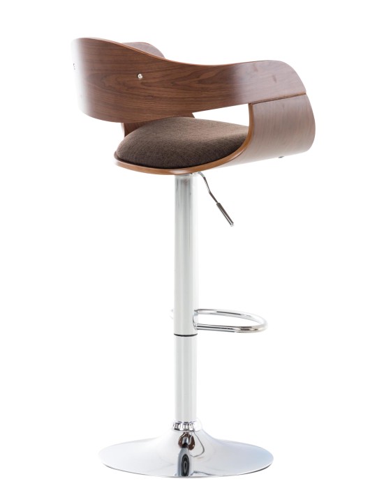 Lot de 2 tabourets de bar Kingston C tissu, noyer/brun