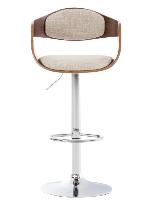 Lot de 2 tabourets de bar Kingston C tissu, noyer/crème