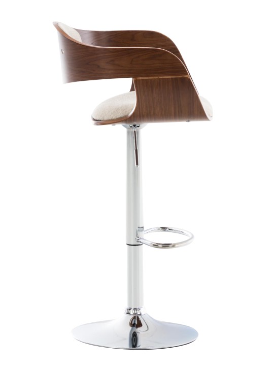 Lot de 2 tabourets de bar Kingston C tissu, noyer/crème