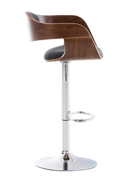 Lot de 2 tabourets de bar Kingston C tissu, noyer/gris foncé