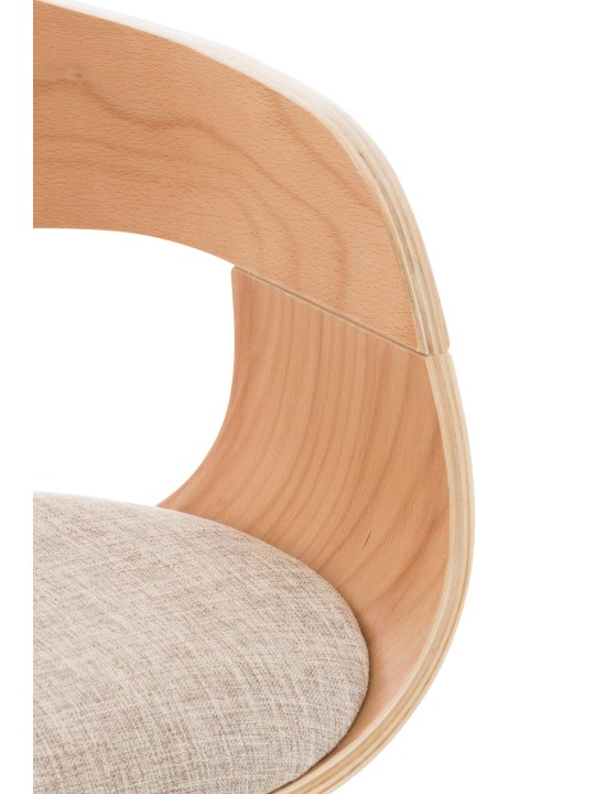 Lot de 2 tabourets de bar Kingston C tissu, naturel/crème