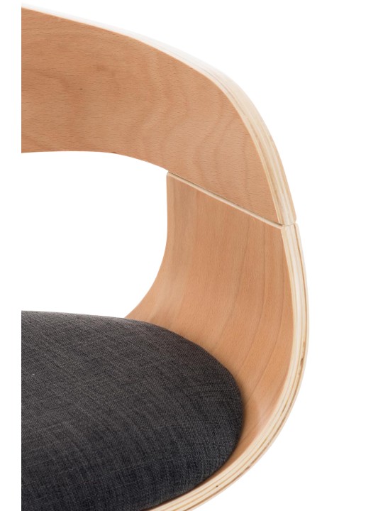 Lot de 2 tabourets de bar Kingston C tissu, naturel/gris foncé