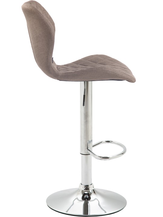 Tabouret de bar tissu liège chrome, taupe Tabouret de bar tissu liège chrome, taupe