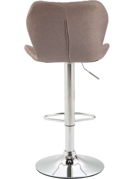 Tabouret de bar tissu liège chrome, taupe Tabouret de bar tissu liège chrome, taupe