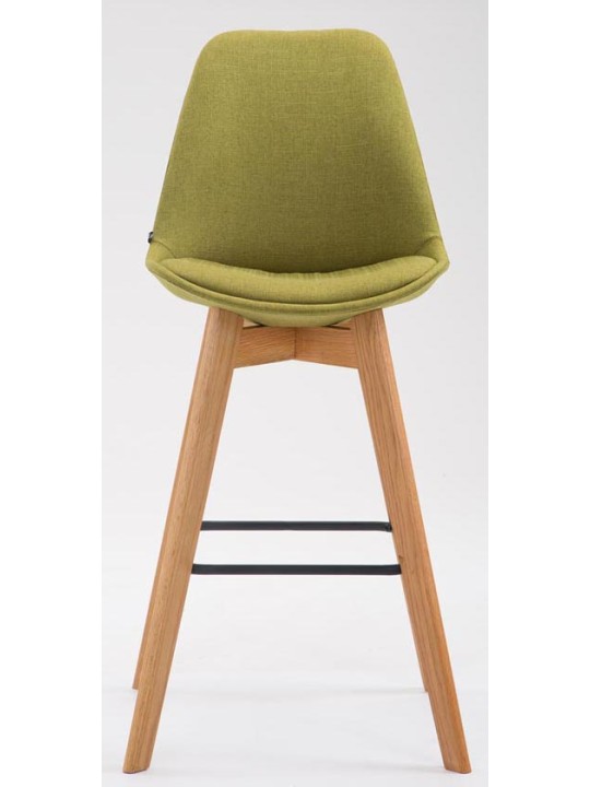 Lot de 2 tabourets de bar Metz tissu naturel, vert