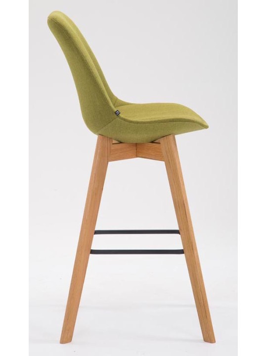 Lot de 2 tabourets de bar Metz tissu naturel, vert