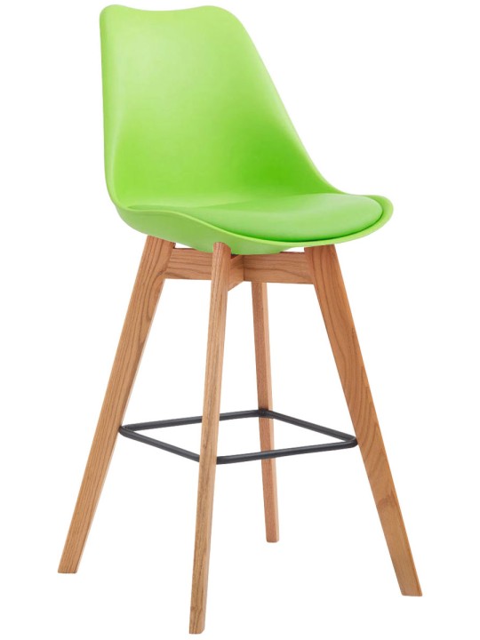 Lot de 2 tabourets de bar Metz plastique naturel, vert