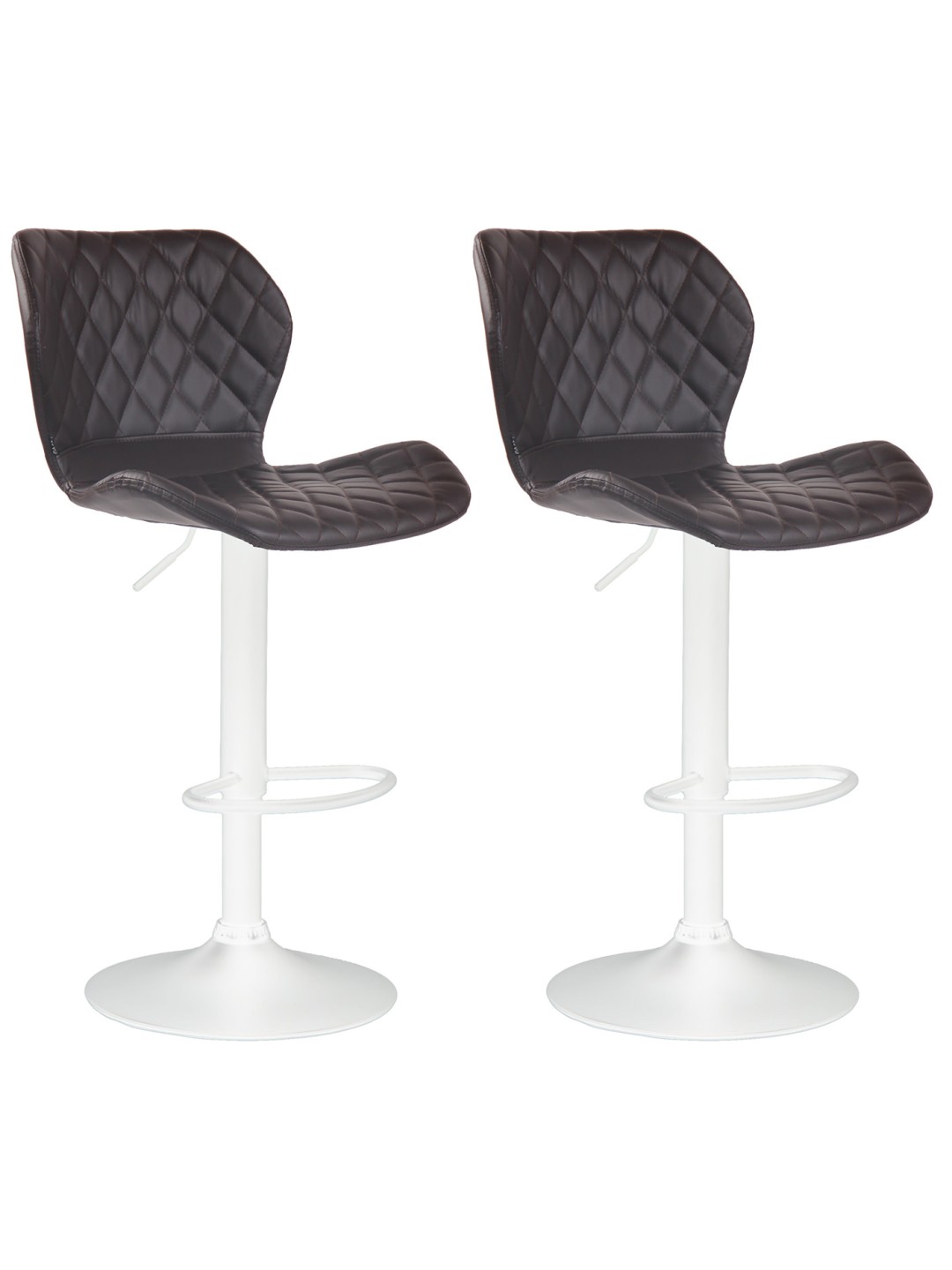 Lot de 2 tabourets de bar liège simili cuir, brun