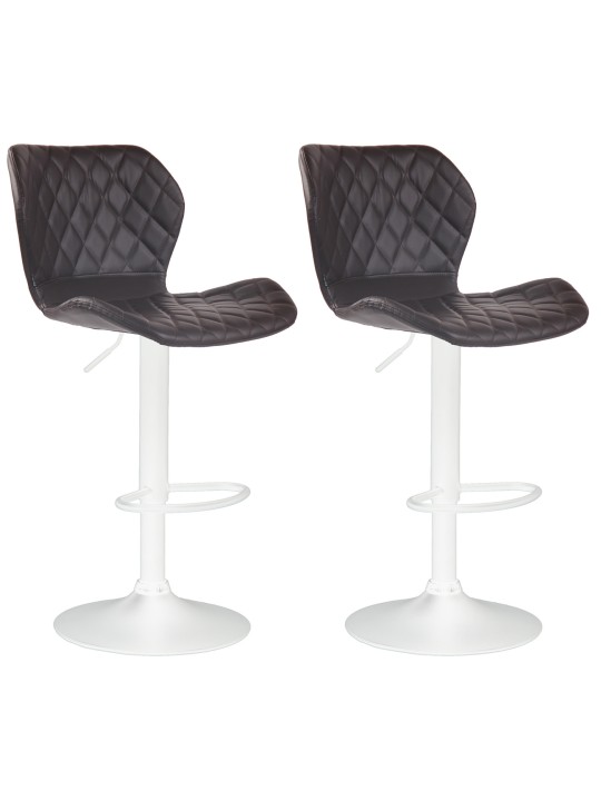 Lot de 2 tabourets de bar liège simili cuir, brun