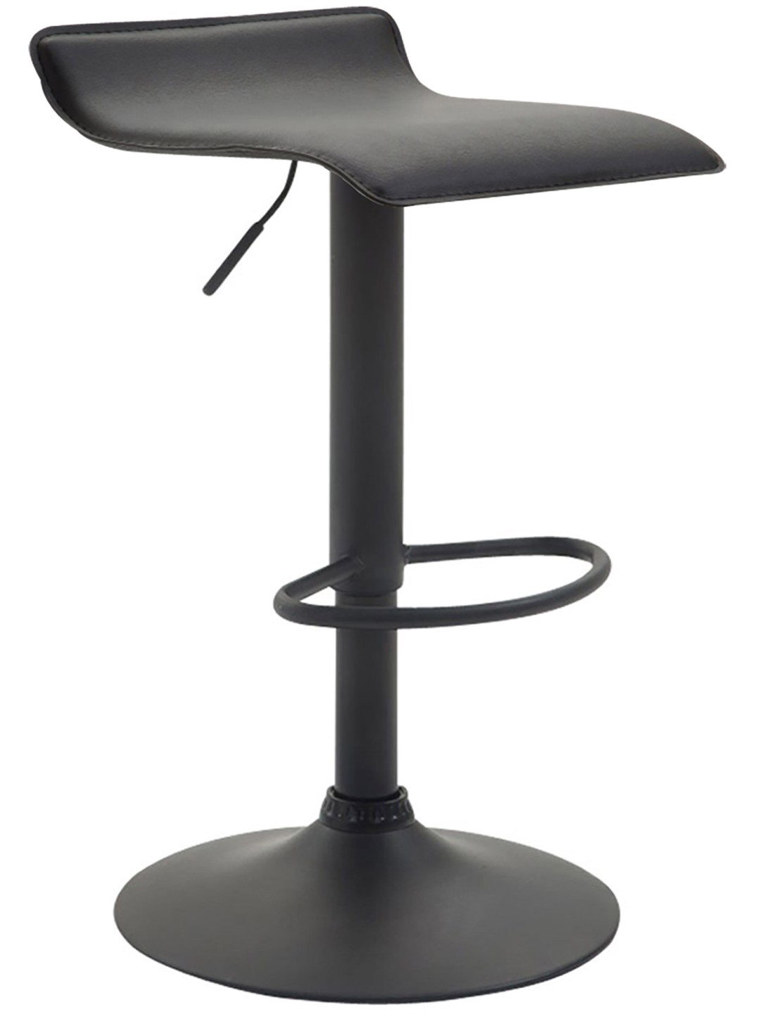 Tabouret de bar Dyn V2 en cuir artificiel, noir