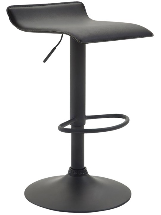 Tabouret de bar Dyn V2 en cuir artificiel, noir