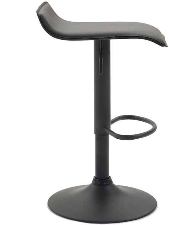 Tabouret de bar Dyn V2 en cuir artificiel, noir