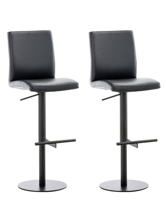 Lot de 2 tabourets de bar Cadiz simili cuir, noir Lot de 2 tabourets de bar Cadiz simili cuir, noir