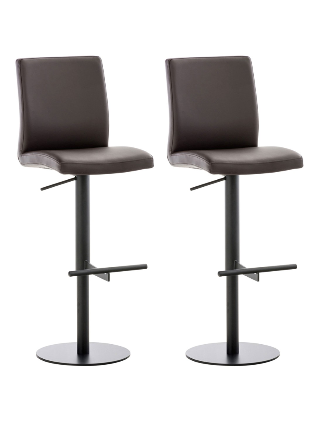 Lot de 2 tabourets de bar Cadiz simili cuir, brun