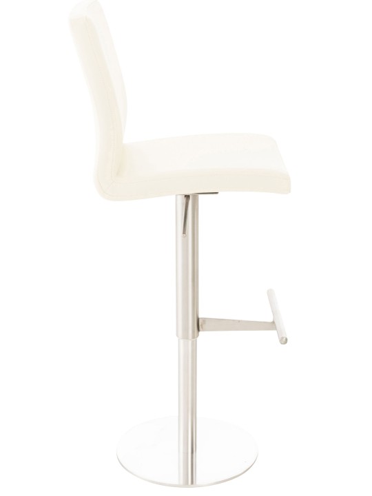 Lot de 2 tabourets de bar Cadiz simili cuir acier inoxydable, crème Lot de 2 tabourets de bar Cadiz simili cuir acier inoxydable, crème