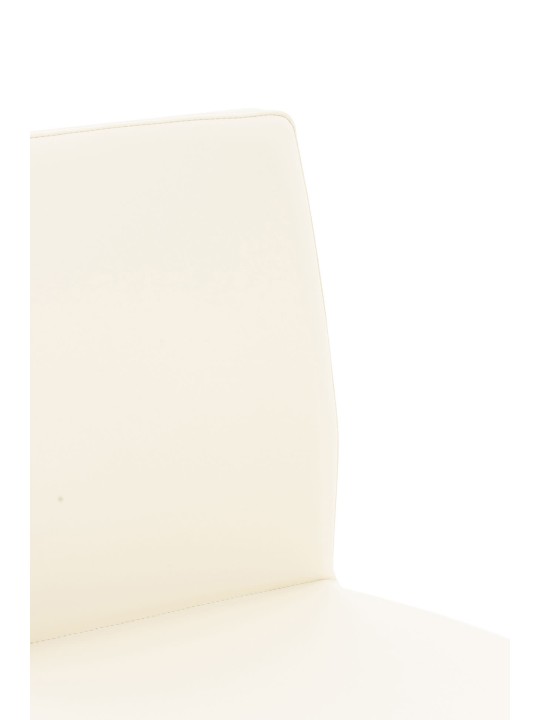 Lot de 2 tabourets de bar Cadiz simili cuir acier inoxydable, crème Lot de 2 tabourets de bar Cadiz simili cuir acier inoxydable, crème