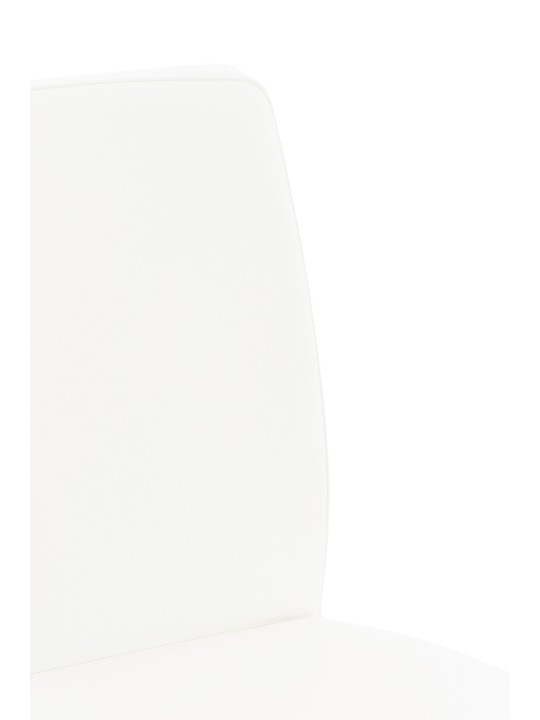 Lot de 2 tabourets de bar Cadiz simili cuir acier inoxydable, blanc