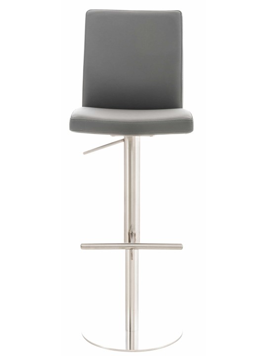 Lot de 2 tabourets de bar Cadiz simili cuir acier inoxydable, gris Lot de 2 tabourets de bar Cadiz simili cuir acier inoxydable, gris