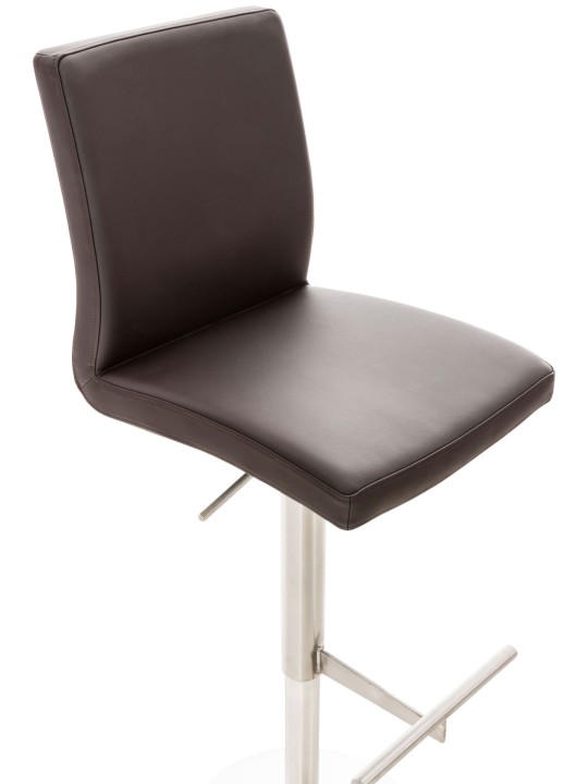 Lot de 2 tabourets de bar Cadiz simili cuir acier inoxydable, brun Lot de 2 tabourets de bar Cadiz simili cuir acier inoxydable, brun