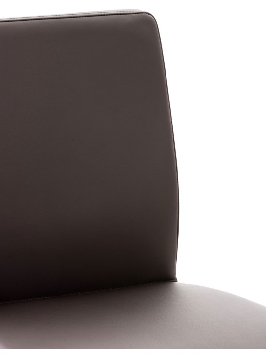 Lot de 2 tabourets de bar Cadiz simili cuir acier inoxydable, brun Lot de 2 tabourets de bar Cadiz simili cuir acier inoxydable, brun