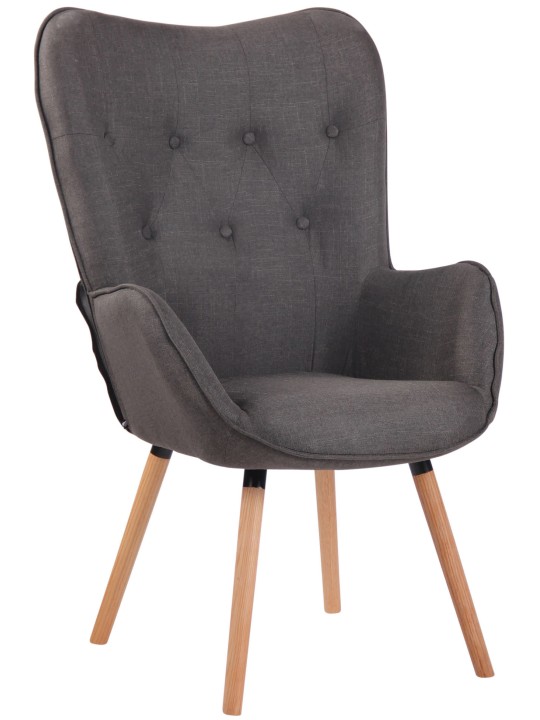 Chaise longue Ashford tissu naturel, gris foncé